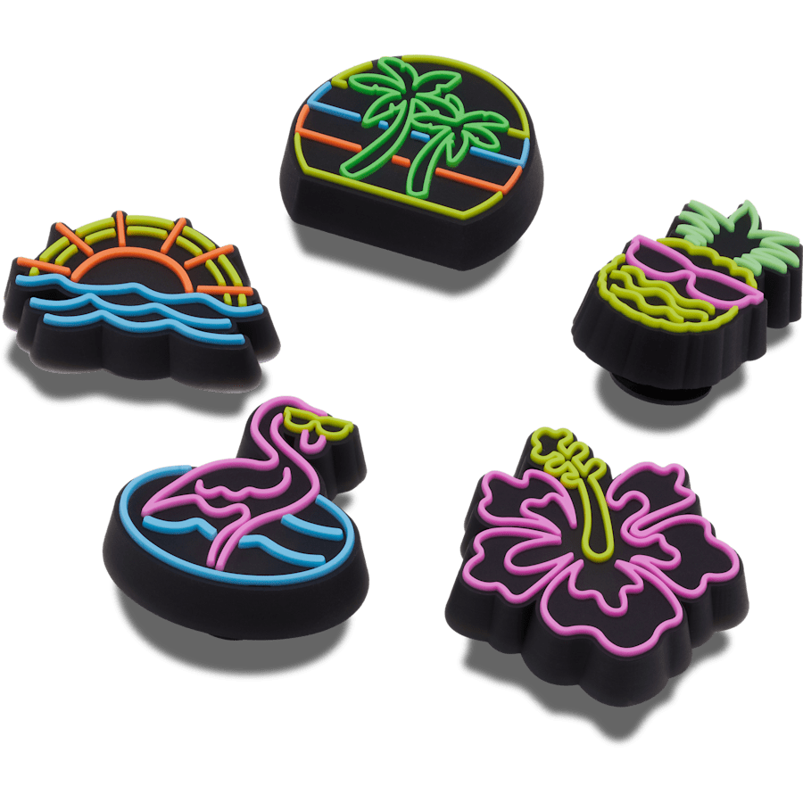 Lights Up Neon 5 Pack Jibbitz™ charms | Crocs sale
