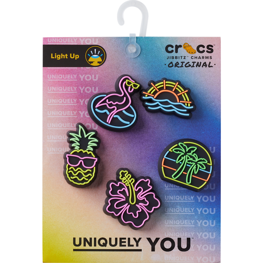 Lights Up Neon 5 Pack Jibbitz™ charms | Crocs sale