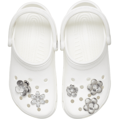 Monochrome Slvr Flwrs 5 Pack Jibbitz™ charms | Crocs near me