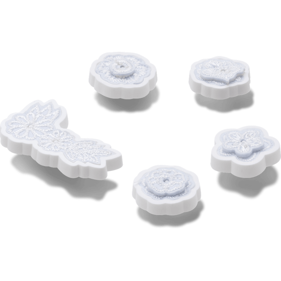 White Elegant Floral 5 Pack Jibbitz™ charms | Crocs on sale