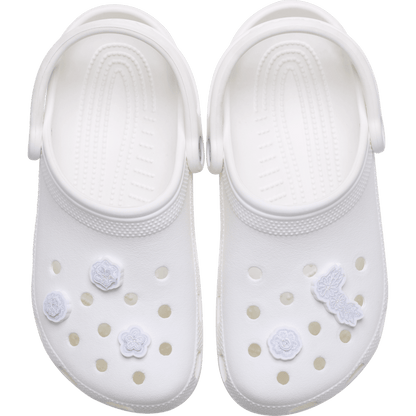 White Elegant Floral 5 Pack Jibbitz™ charms | Crocs on sale