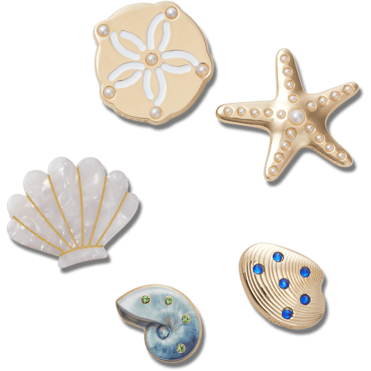 Gold Seashell 5 Pack Jibbitz™ charms | Crocs discount