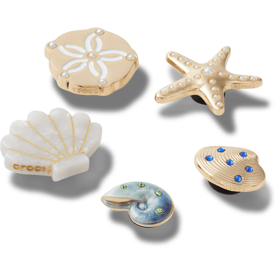 Gold Seashell 5 Pack Jibbitz™ charms | Crocs discount