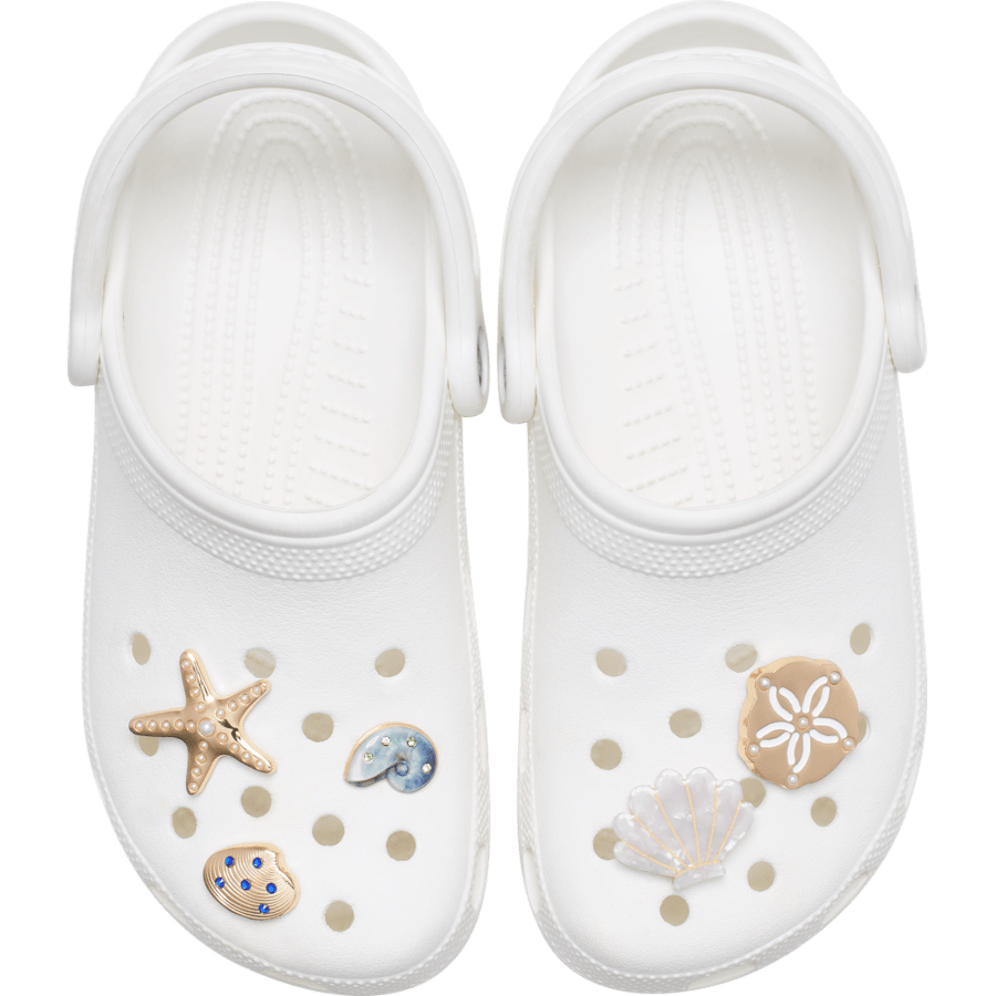 Gold Seashell 5 Pack Jibbitz™ charms | Crocs discount