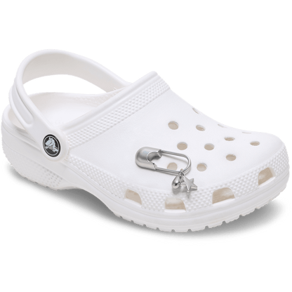 Silver Meta Safety Pin Jibbitz™ charms | Crocs on sale