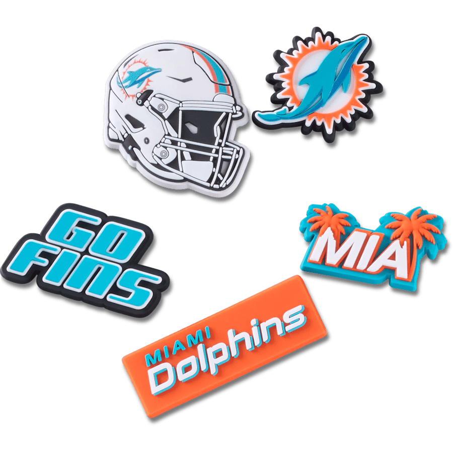 NFL Miami Dolphins 5 Pack Jibbitz Shoe Charm | Crocs discount