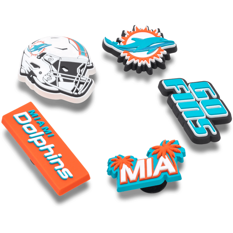 NFL Miami Dolphins 5 Pack Jibbitz Shoe Charm | Crocs discount