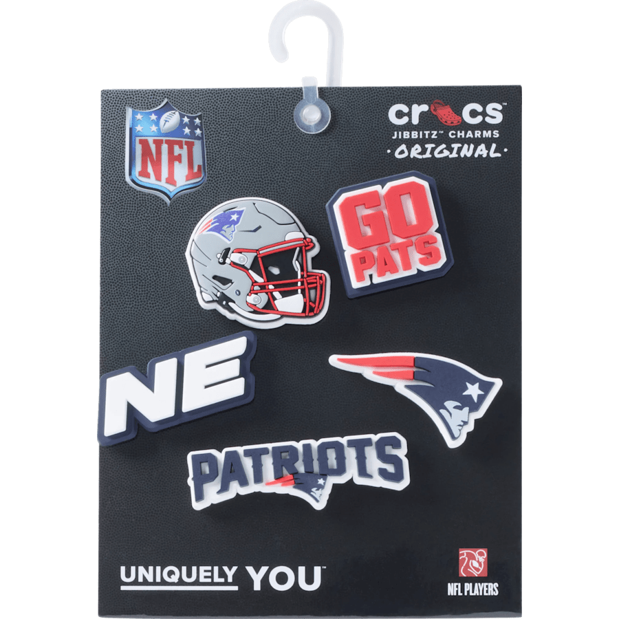 NFL New England Patriots 5 Pack Jibbitz Shoe Charm | Crocs discount