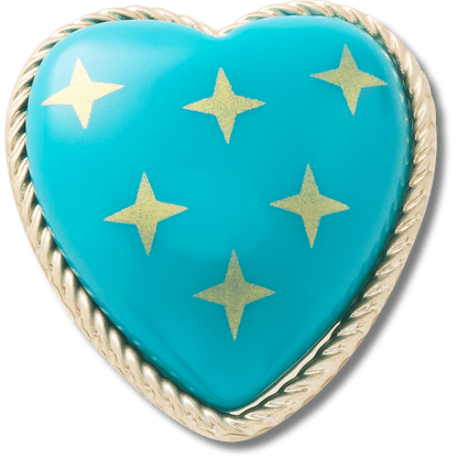 Turquoise and Gold Heart Jibbitz™ charms | Crocs near me