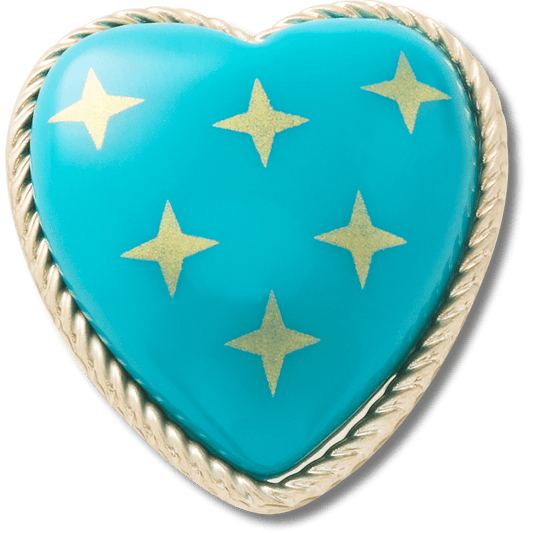 Turquoise and Gold Heart Jibbitz™ charms | Crocs near me