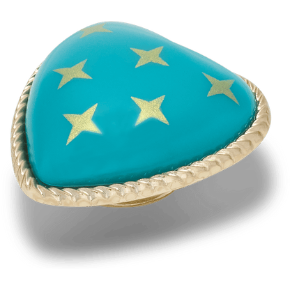 Turquoise and Gold Heart Jibbitz™ charms | Crocs near me