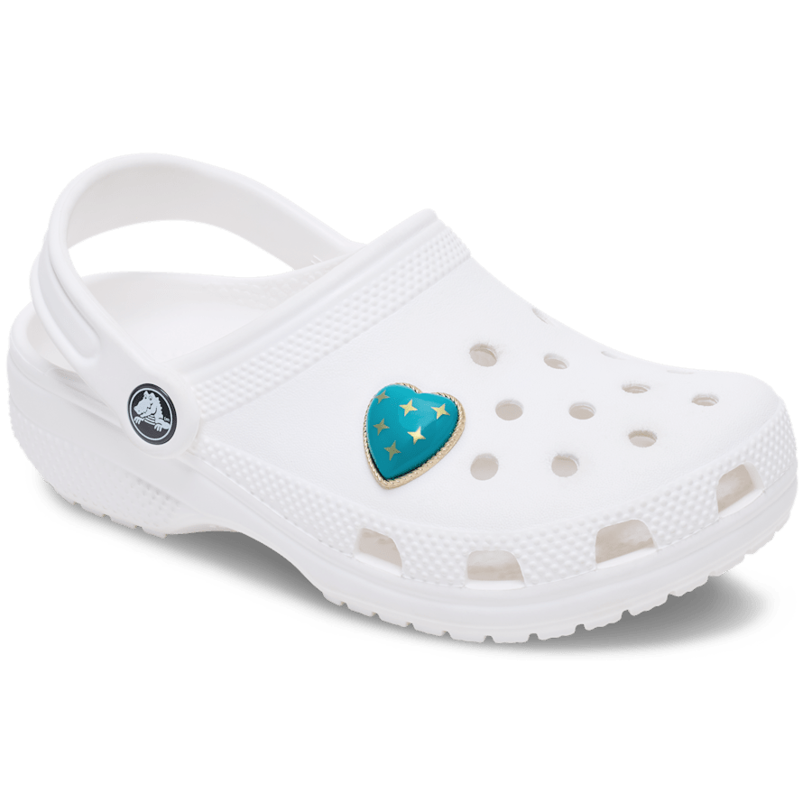 Turquoise and Gold Heart Jibbitz™ charms | Crocs near me