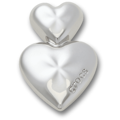Silver Double Heart Jibbitz™ charms | Crocs for sale