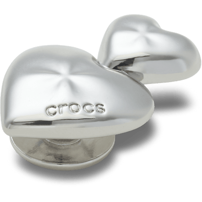 Silver Double Heart Jibbitz™ charms | Crocs for sale