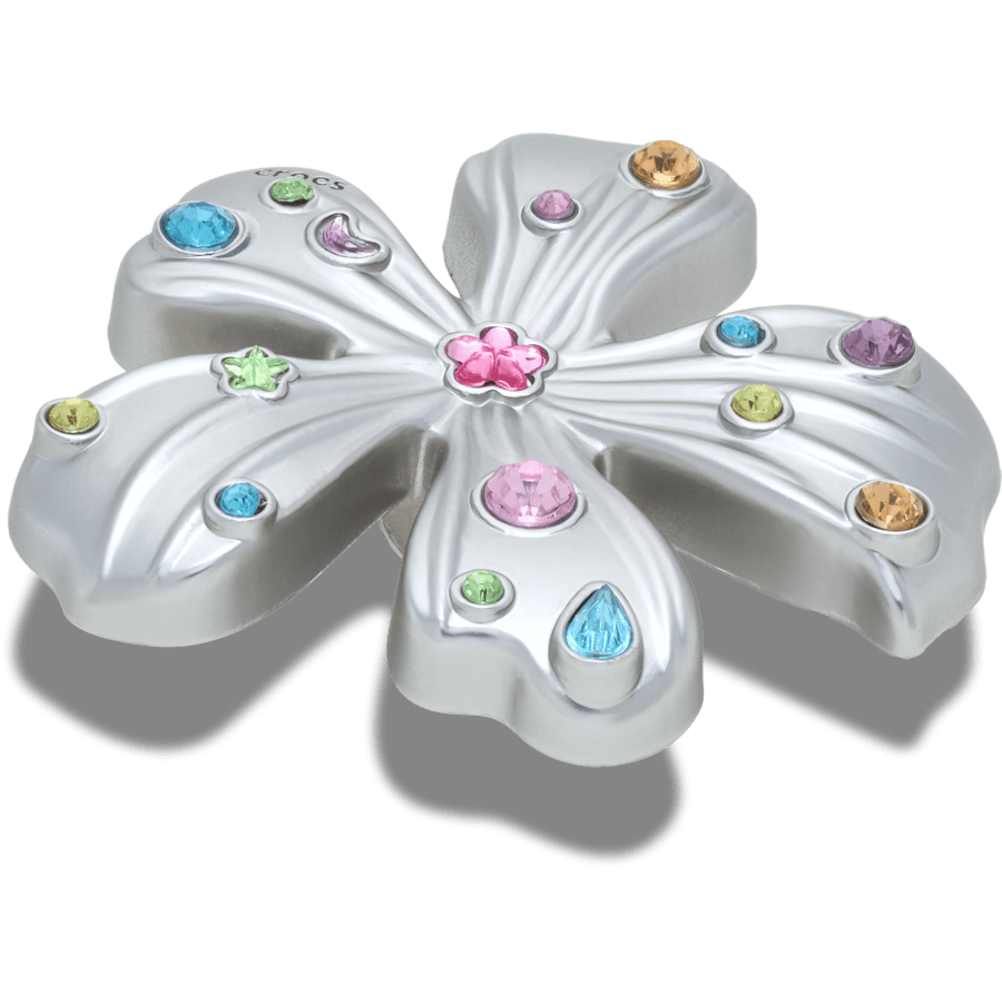 Silver Meta Gem Flower Jibbitz™ charms | Crocs US