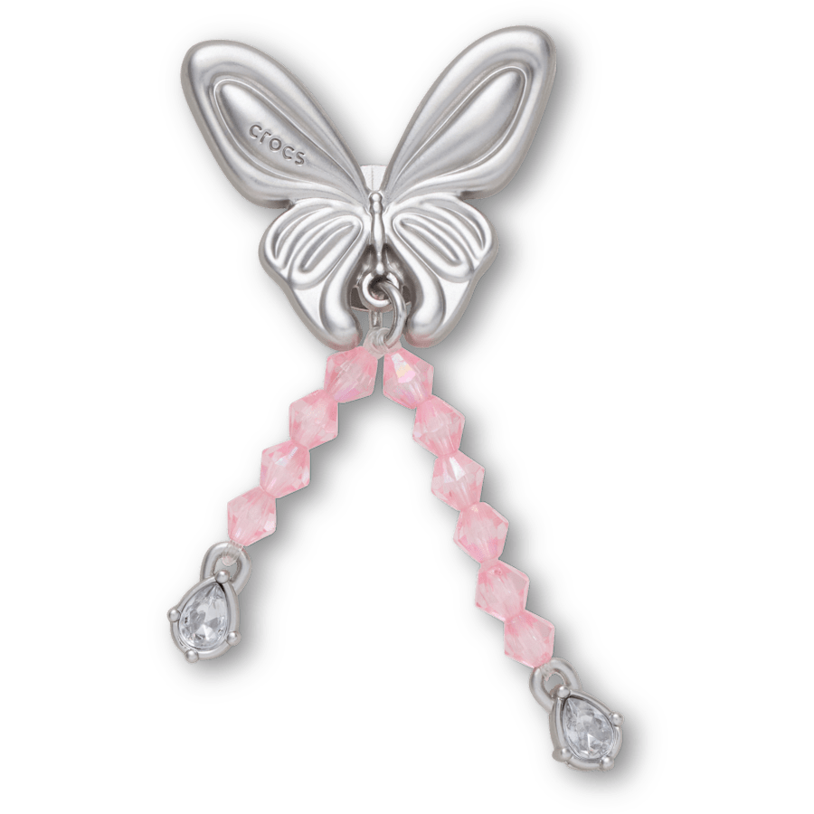 Silver Beaded Meta Butterfly Jibbitz™ charms | Crocs sale