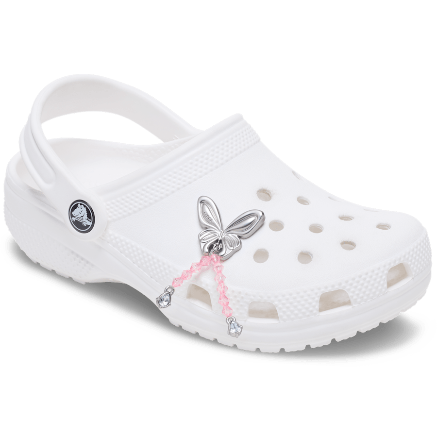 Silver Beaded Meta Butterfly Jibbitz™ charms | Crocs sale