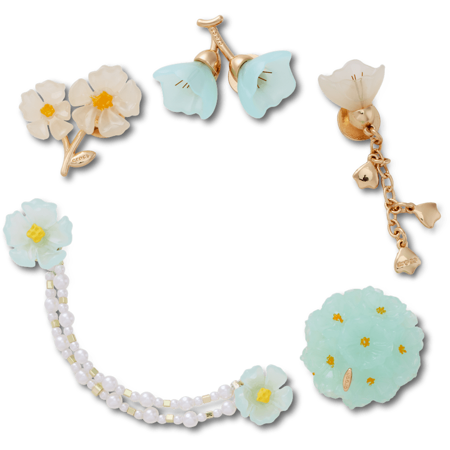 Blue Dainty Floral 5 Pack Jibbitz™ charms | Crocs on sale