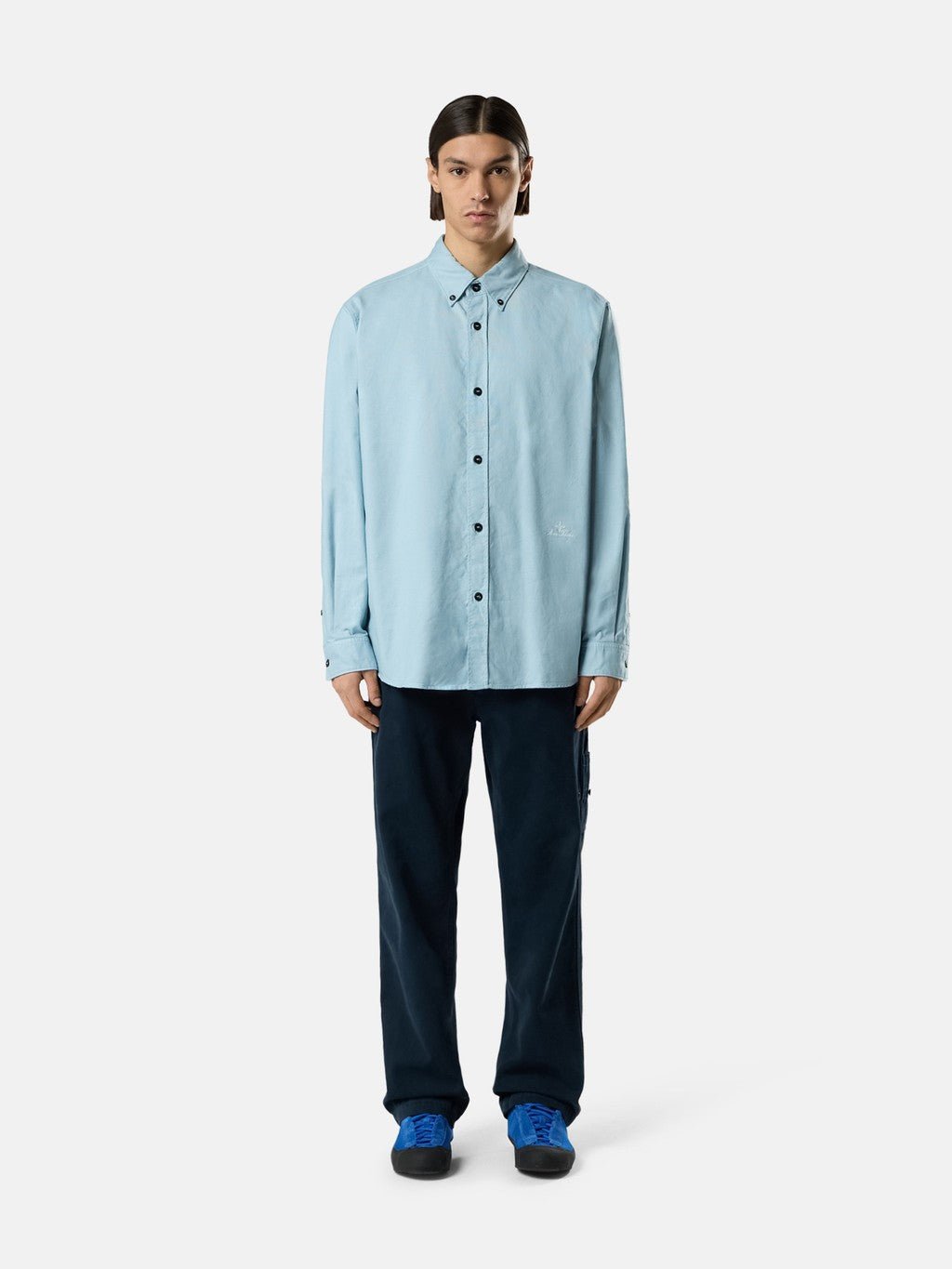 1100004 ORGANIC COTTON OXFORD Comfort-fit long-sleeve shirt with logo embroidery