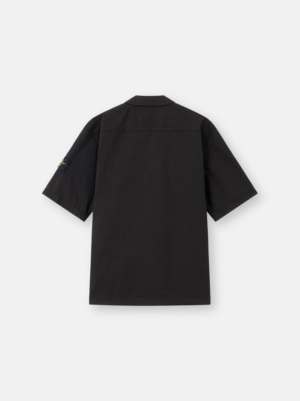 1100025 STRETCH ORGANIC COTTON TWILL Comfort-fit short-sleeve shirt with dual chest pocket