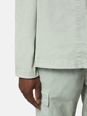 1200001 ORGANIC COTTON STRETCH BROKEN TWILL 'OLD' EFFECT Regular-fit zip-up overshirt pocket