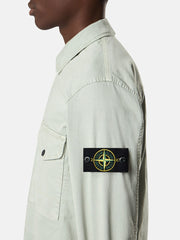 1200001 ORGANIC COTTON STRETCH BROKEN TWILL 'OLD' EFFECT Regular-fit zip-up overshirt pocket