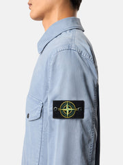 1200001 ORGANIC COTTON STRETCH BROKEN TWILL 'OLD' EFFECT Regular-fit zip-up overshirt pocket
