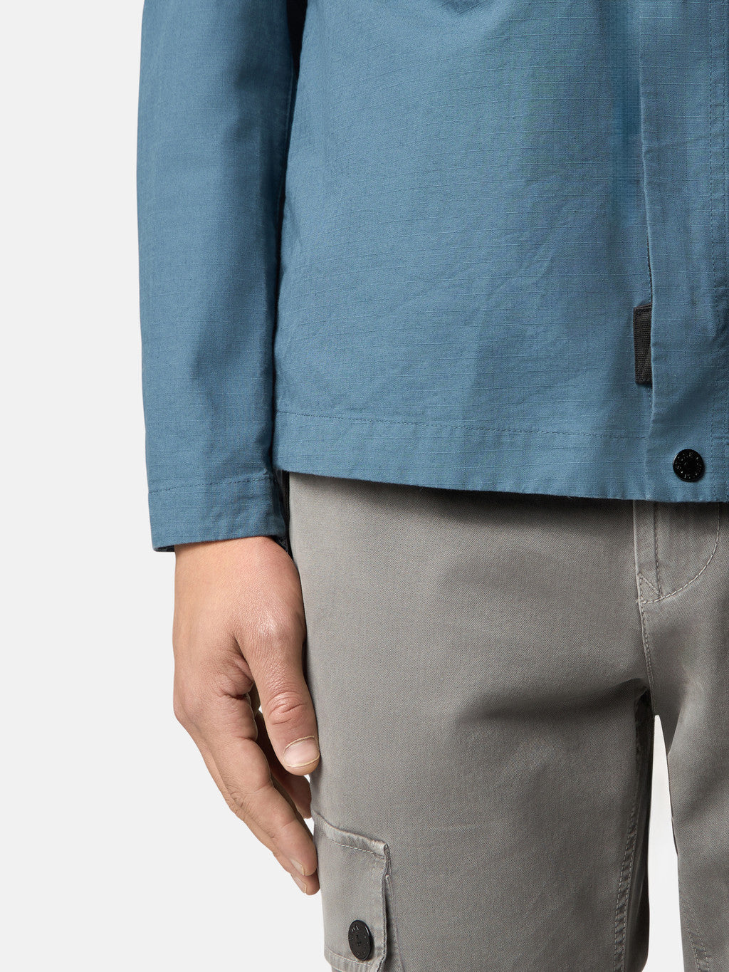 1200009 ORGANIC COTTON RIPSTOP Comfort-fit overshirt with pockets and two-way zip