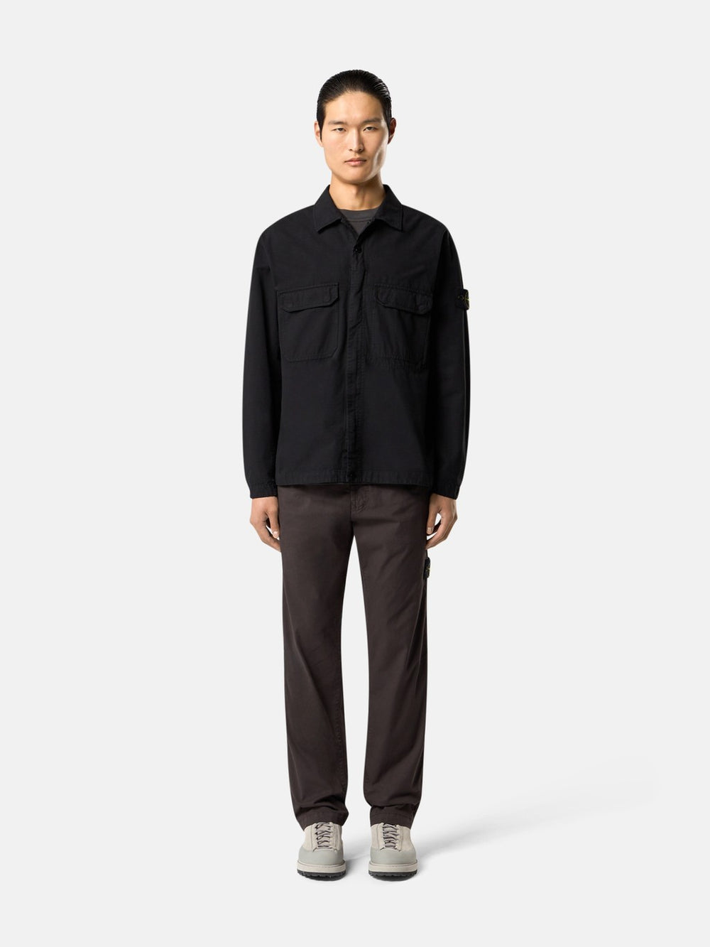 1200009 ORGANIC COTTON RIPSTOP Comfort-fit overshirt with pockets and two-way zip