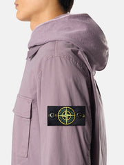 1200013 STRETCH ORGANIC COTTON TWILL Regular-fit overshirt with concealed zip