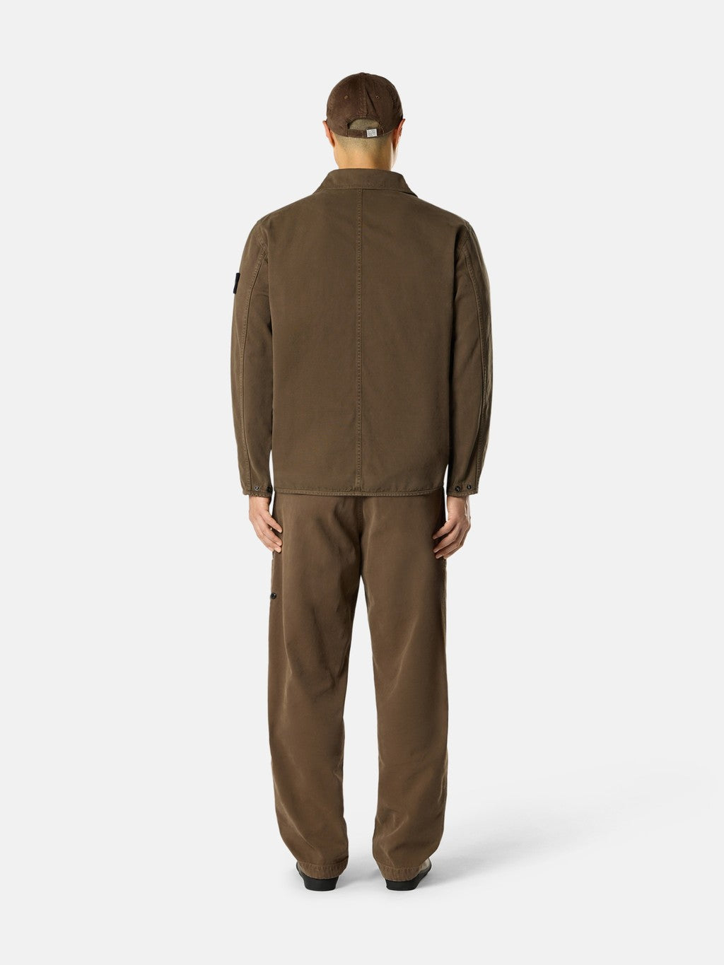 1200014 ORGANIC PANAMA COTTON 'OLD' EFFECT Comfort-fit zip-up overshirt with pocket