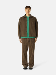 1200014 ORGANIC PANAMA COTTON 'OLD' EFFECT Comfort-fit zip-up overshirt with pocket