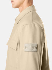 1200028 WOOL NYLON FLANNEL_STONE ISLAND GHOST Comfort-fit overshirt with chest pocket and nylon lining