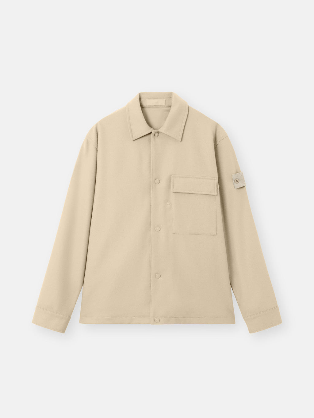 1200028 WOOL NYLON FLANNEL_STONE ISLAND GHOST Comfort-fit overshirt with chest pocket and nylon lining
