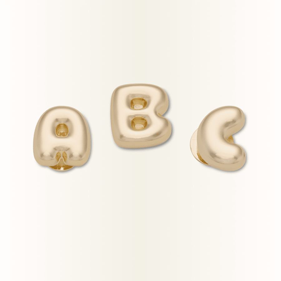 Gold Bubble Letter A-Z Jibbitz™ charms | Crocs US