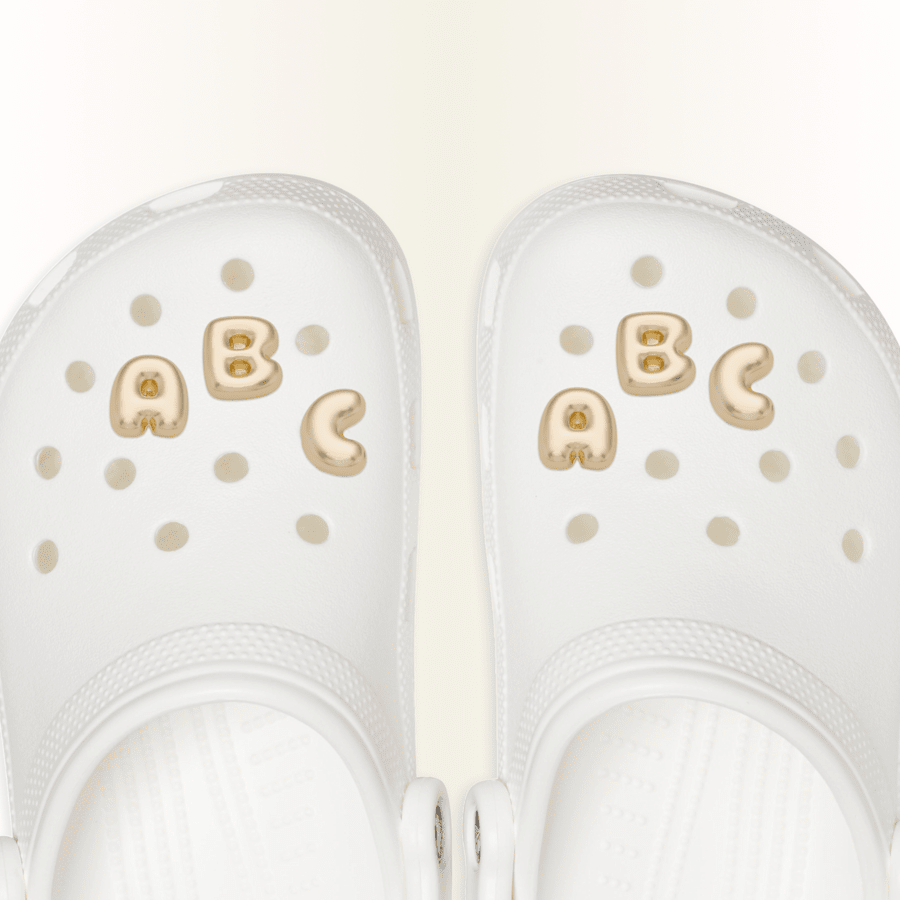 Gold Bubble Letter A-Z Jibbitz™ charms | Crocs US