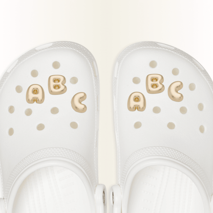 Gold Bubble Letter A-Z Jibbitz™ charms | Crocs US