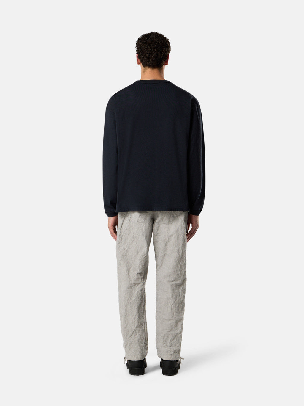 2100024 COMBED ORGANIC COTTON JERSEY Regular-fit long-sleeve T-shirt with tone-on-tone Compass patch