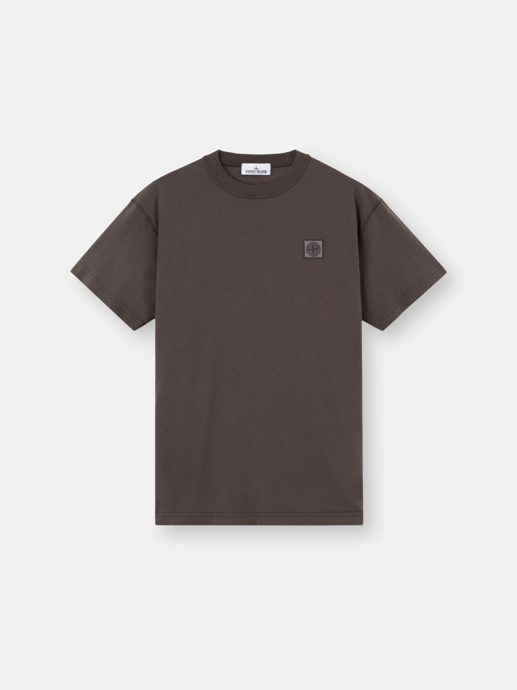 2100029 ORGANIC COTTON JERSEY 'FISSATO' EFFECT Slim-fit short-sleeve T-shirt with Compass patch