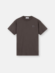 2100029 ORGANIC COTTON JERSEY 'FISSATO' EFFECT Slim-fit short-sleeve T-shirt with Compass patch