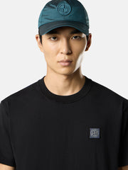 2100029 ORGANIC COTTON JERSEY 'FISSATO' EFFECT Slim-fit short-sleeve T-shirt with Compass patch