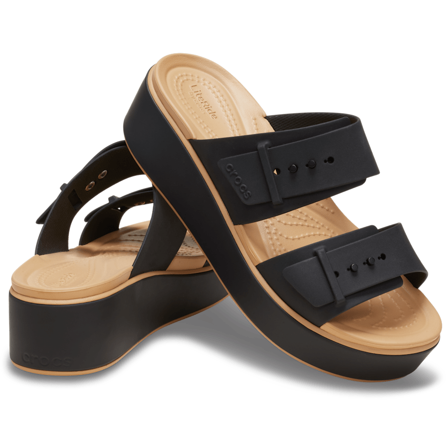 Brooklyn Buckle Matte Wrap Low Wedge | Crocs discount