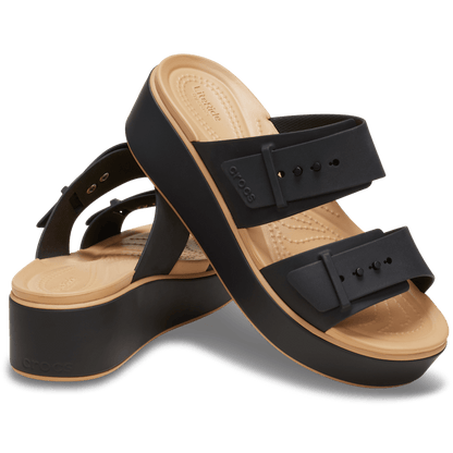 Brooklyn Buckle Matte Wrap Low Wedge | Crocs discount