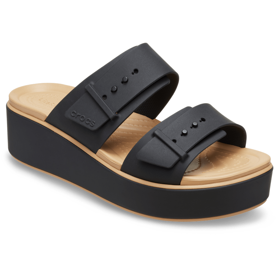 Brooklyn Buckle Matte Wrap Low Wedge | Crocs discount