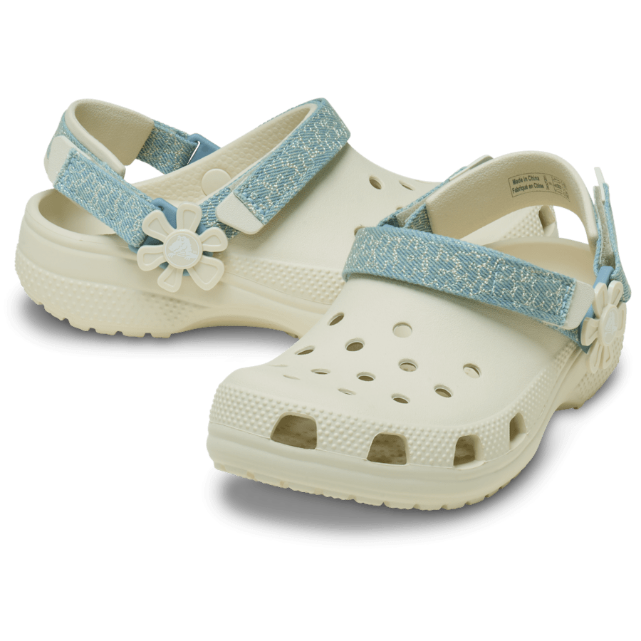 Kids’ Classic Denim Flower Adjustable Backstrap Clog | Crocs US