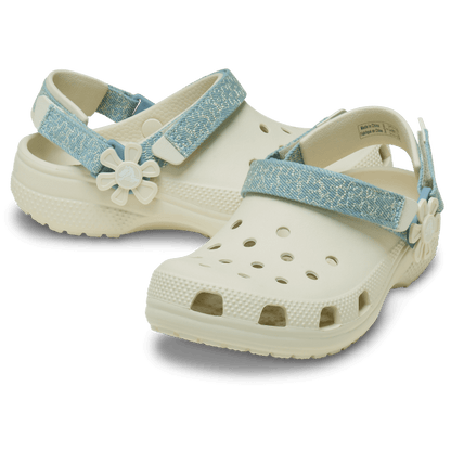 Kids’ Classic Denim Flower Adjustable Backstrap Clog | Crocs US