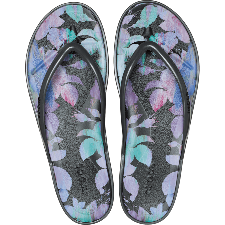Miami Round Toe Dark Floral Flip | Crocs on sale