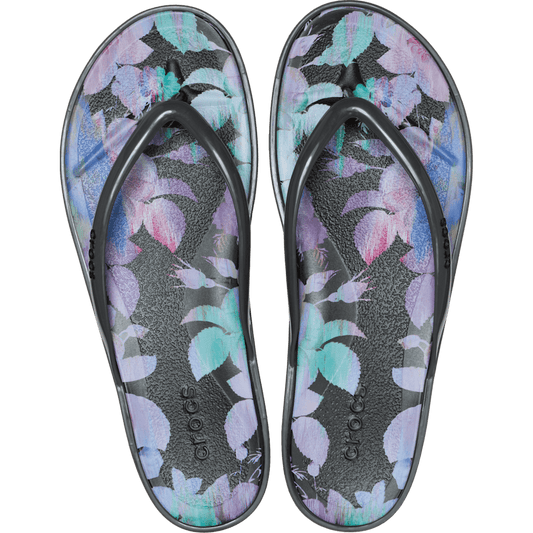 Miami Round Toe Dark Floral Flip | Crocs on sale