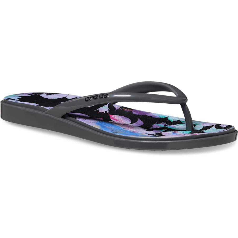 Miami Round Toe Dark Floral Flip | Crocs on sale