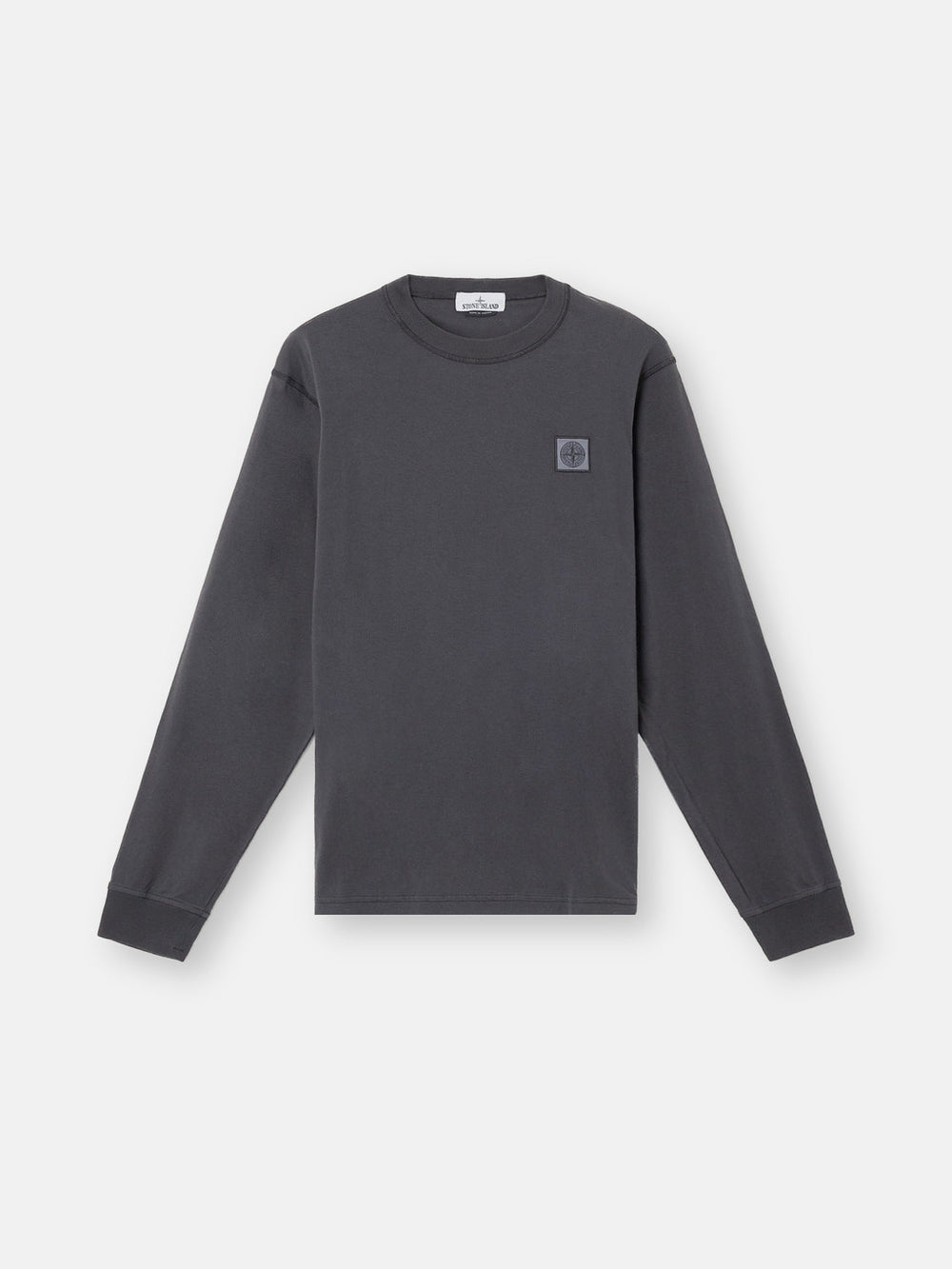 21857 ORGANIC COTTON JERSEY 'FISSATO' EFFECT Slim Fit Long Sleeve T-Shirt